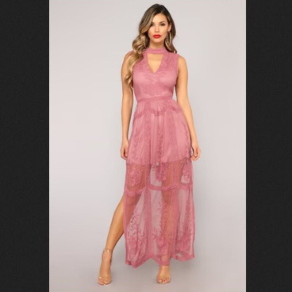 Fashion Nova Set The Date Lace Dress Sz: XL